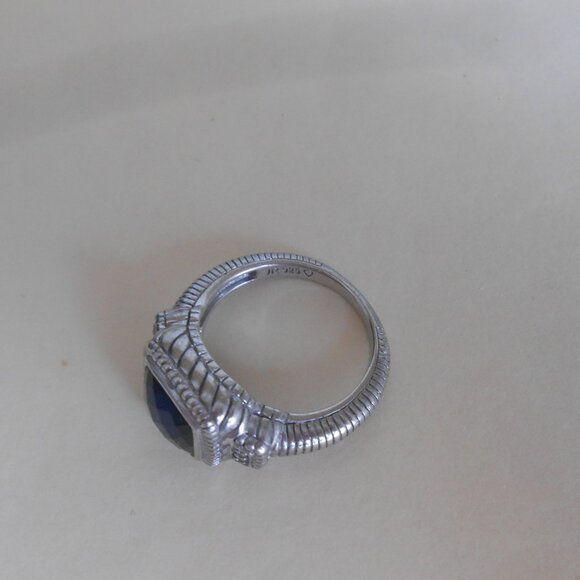 Judith Ripka Sterling Silver Blue Stone Ring Size 7 - Picture 9 of 16